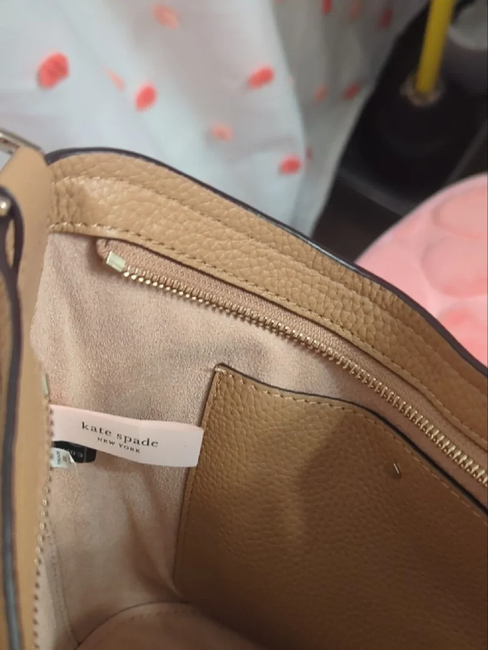 kate spade Pebbled Leather Shoulder Bag - Tan
